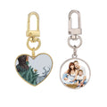 Valentine's Day Gifts Sublimation Blanks Metal Heart Round Keychains