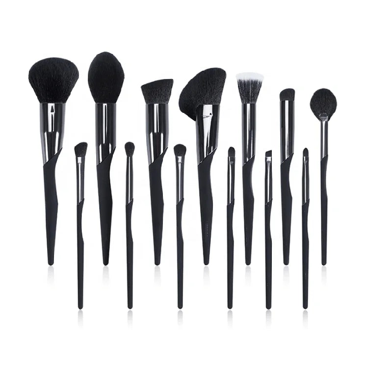 Top Quality Exquisite Cosmetic Tool Makeup Brush Set Custom Professional Yiwu Private Label Black 13 Pieces Foundation 500