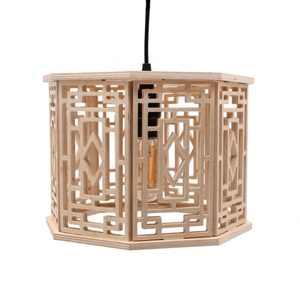 Made in China Factory Supply High Quality Modern Handmade Wooden Lampshade Frame for Pendant Light Lamp Shade