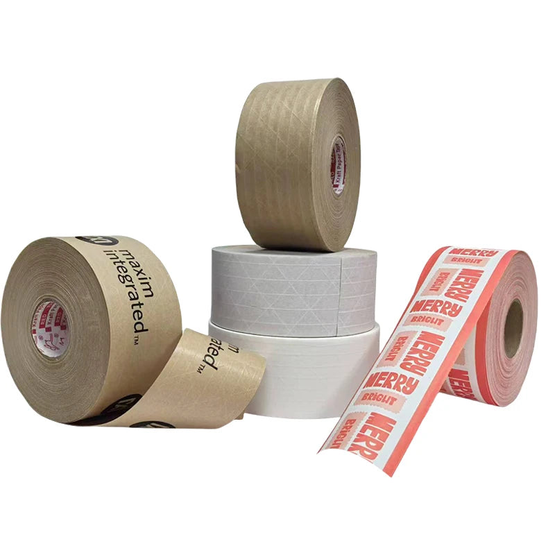Custom Print Reinforced Water Activated Kraft Gummed Paper Packing Tape MegaBDM