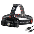 5W USB Rechargeable LED Headlamp with Gesture Sensor Lifespan 18650 Battery Aluminum Alloy