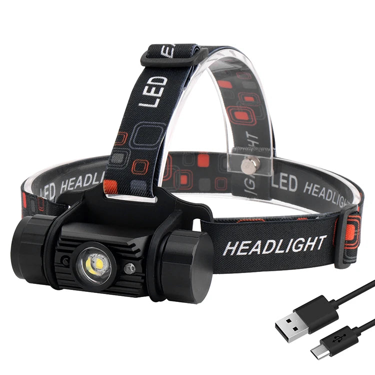 5W USB Rechargeable LED Headlamp with Gesture Sensor Lifespan 18650 Battery Aluminum Alloy