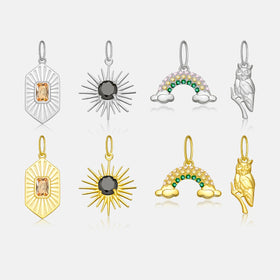 FUAMAY 925 Sterling Silver Rainbow Shape Pendant DIY Jewelry Necklace Cute Pendant DIY Jewelry Sun Pendant
