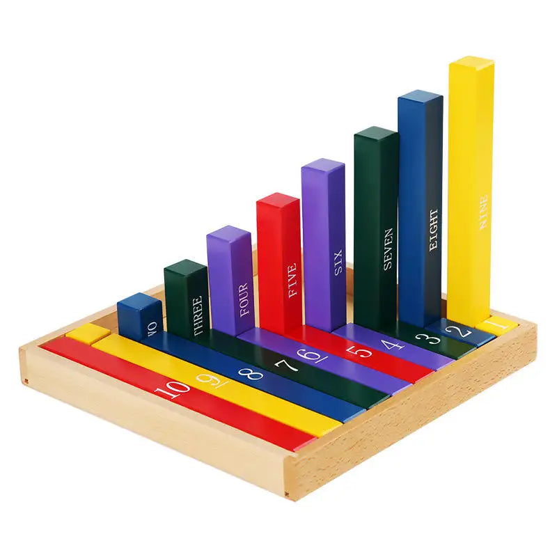 Beech Wood Color Decimal bar Step Number Recognition Early Education Wooden Children's Math Montessori Teaching AIDS Toys