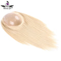 Raw Virgin European Remy Human Hair Topper 180% Heavy Density Soft Skin Pu Base Toupee Blonde Color Size 7x9