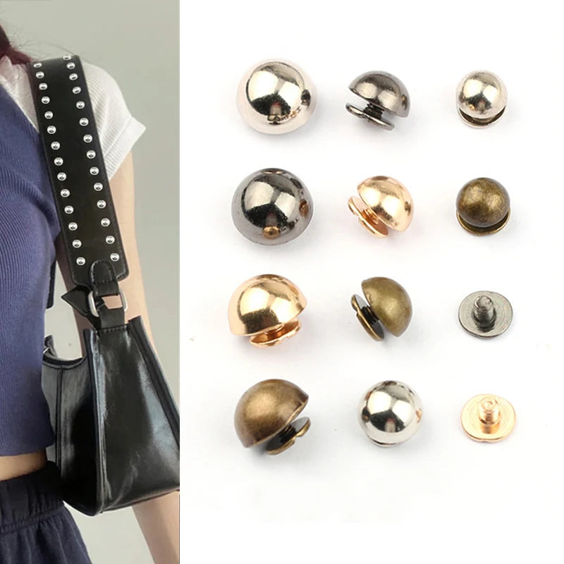 High Quality 8mm 10mm 12mm 20mm Eco-friendly Nickel-Free Dome Mushroom Brass Screw Rivets with Custom Color for Leather