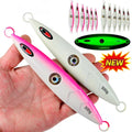 New Saltwater Sea Boat Fishing Jigging Bait Lead Fish with LED Electronic Fisheye Slow-shake Iron Plate Fishing Lure