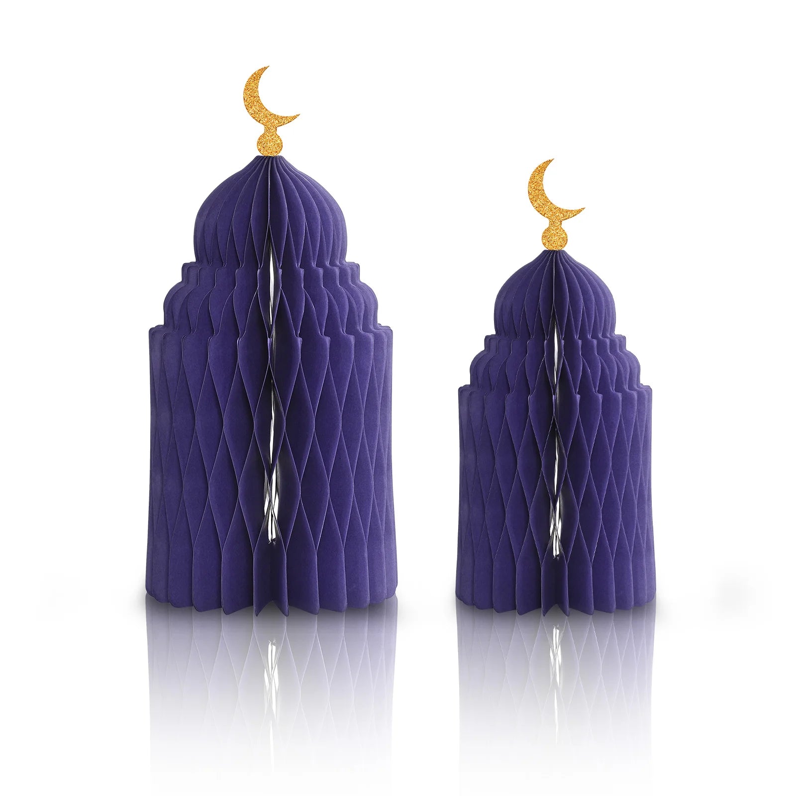 EID Mubarak Ramadan Palace Shaped Eco-friendly Multi-color Paper Honeycomb Decoration Moon Flag Home Decoration