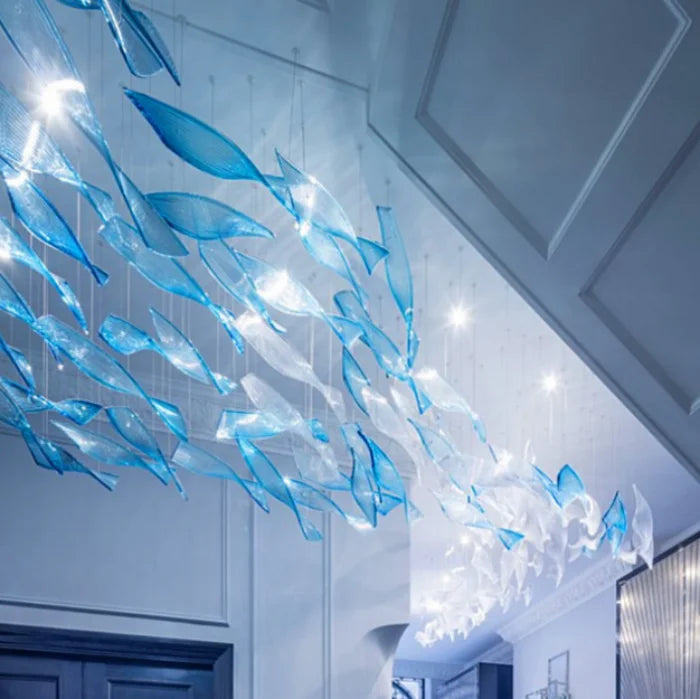 Modern Home Hotel Restaurant Ceiling Hanging Decor Murano Glass Customizable Chandelier Hand Made Blown Art Glass Decorations