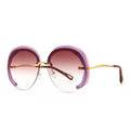 Wholesale Spot Vacation Trendy Street Shoot Catwalk Colorful Lens Sunglasses Uv400 Large Frame Round Gradient Women Sunglasses