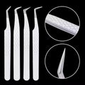 UUYP Comelylash Fiber Tip Tweezers Lash Extension Tweezers Lash Supplies 45 Degree Tweezers for Eyelash Extension
