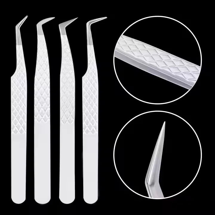 UUYP Comelylash Fiber Tip Tweezers Lash Extension Tweezers Lash Supplies 45 Degree Tweezers for Eyelash Extension