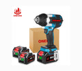 ONEVAN 1500W 1800N.M Torque Brushless Electric Impact Wrench 588VF Battery Cordless 15000mAh 1/2" Drive 3 Gears DIY 220V