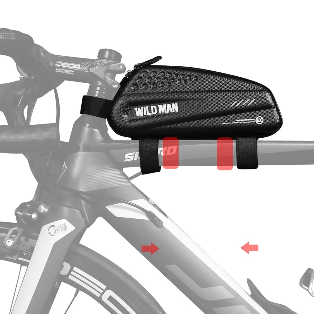 WILDMAN MTB Bicycle Pannier Case with Big Capacity Top Front Tube Bag Waterproof Bag for Cycling Gear