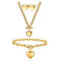 Zhongzhe Jewelry Heart Necklace OT Buckle Clavicle Chain love Heart 18K Gold Plated Stainless Steel Waterproof Necklaces Jewelry