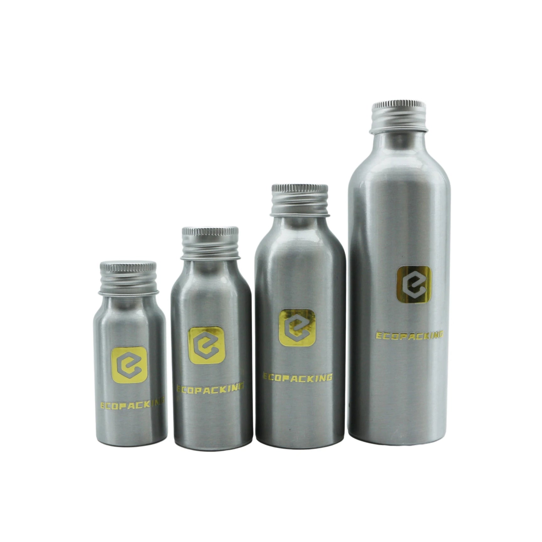Empty Aluminium Bottle with Metal Silver  Aluminum Screw Lid for Cosmetic Packaging