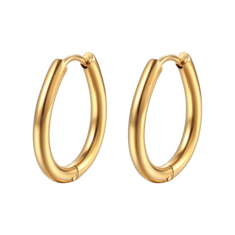 Wholesale New 316l Stainless Steel Trendy Fashion Pentagram Peach Heart Square 18k Gold Earrings