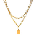 New Trendy Necklace18k PVD Gold Plated Good Luck Charm  Necklace square