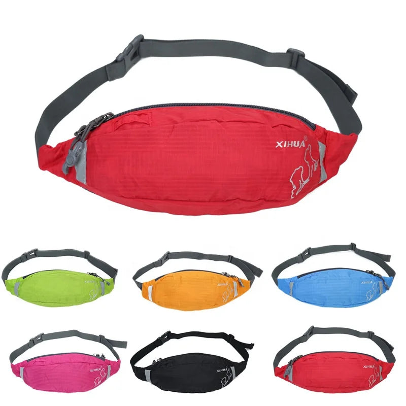 Outdoor Waterproof Nylon Sports Running Waist Bag Fitness Mobile Phone Bag Multi-function Personal Riding Belt Bag Gift Eco