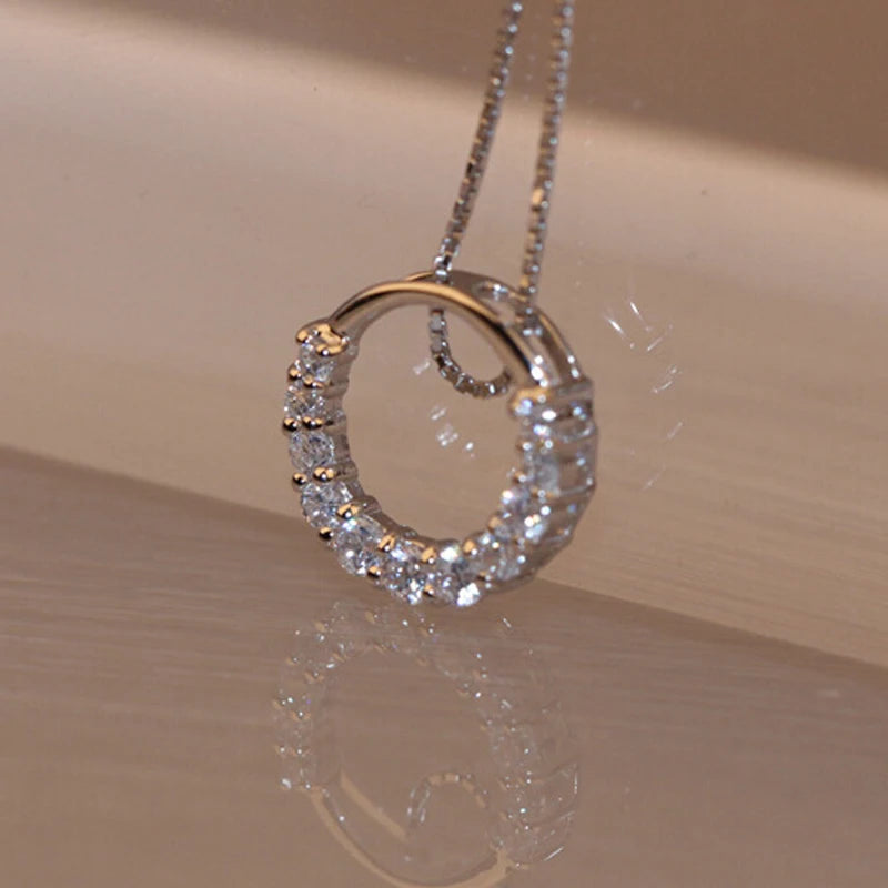 Simple Wholesale Pendant Necklace Collarbone Chain Ring Necklace for Women Jewelry Gift