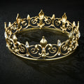QS Alloy Full Round Baroque Retro Crystal Round King Crown Men Headpiece