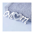 Custom Handmade Dainty Personalized Letter Pendant Necklace Sterling Silver with Vintage Style Zircon Stone for Mom Mother's Day