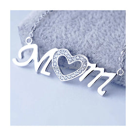 Custom Handmade Dainty Personalized Letter Pendant Necklace Sterling Silver with Vintage Style Zircon Stone for Mom Mother's Day