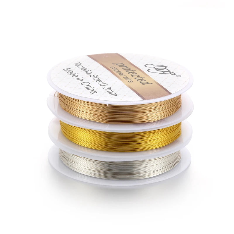 1 Roll Copper Wire 0.2/0.3/0.4/0.5/0.6/0.8mm Copper Wire Cords DIY Jewelry Making Accessories V160