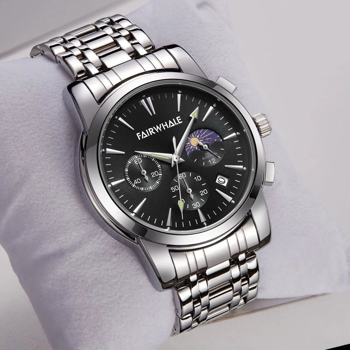 Mark Fairwhale Men Watch Stainless Steel Top Quality Luxury Push Button Hidden Clasp Waterproof Date Week Sport Wrist Watches