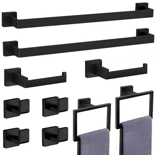 Customized Stainless Steel Wall Mounted Bathroom Accessories Set Including Towel Bar Hook Toilet Paper Holder Towel Ring