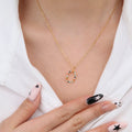 Chris April 316L Stainless Steel PVD Gold Plating Oval Candy Color Zircons Necklace