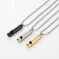 Customized Breathing Tool Stainless Steel Whistle Necklace Natural Calming Relief Meditation Anxiety Necklace for Gift