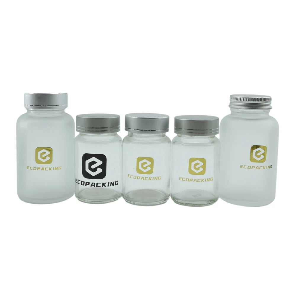 Hot Sale 100ml 120ml 150ml 250ml 500ml Wide Mouth Clear Frosted Screw Cap Vitamin Pill Glass Medicine Bottles