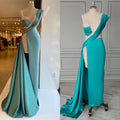 14389# Real Photos Sexy Shiny Beading Slit Satin Backless Party Evening Dress Prom Formal Dress for Women Evening Dress