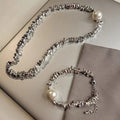 New Fashion Beads Exquisite Simple Big Pearl Silver Jewelry Sets Women Fine Jewelry Accessories2023