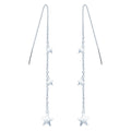 S925 Sterling Silver Five-Pointed Star Long Chain Ear Wire Fine Jewelry Piercing Jewelry