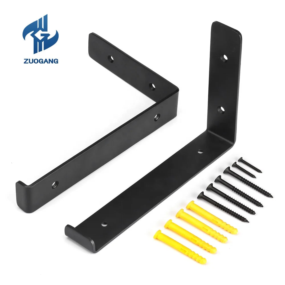 Zuo Gang Manufacturer Heavy Duty Cast Iron Single-Side Stainless Steel Wall Mounted Metal L Shelf Bracket