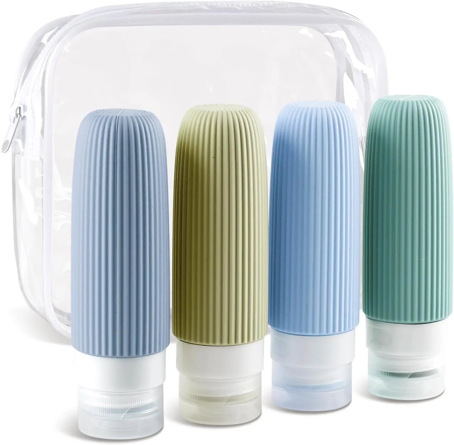 3oz Refillable Travel Toiletries Bottle  Portable Travel Cosmetic Set TSA Approved  Leak Proof  Silicone Travel Bottle Set