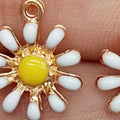 13*16mm Enamel Daisy Charms for Jewelry Making Cute Design Flower Charms DIY Necklaces Pendants Bracelets Accessories