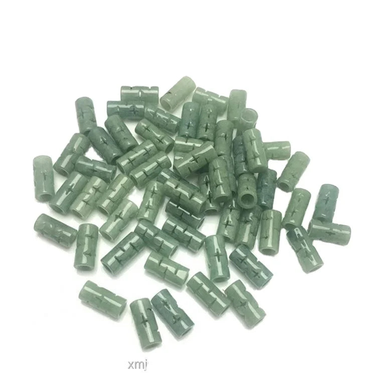 Type a Big Hole Cross Carved Passepartout Barrel Beads Diy Craft Braided Rope Accessories Myanmar Jade Jade Beads Wholesale