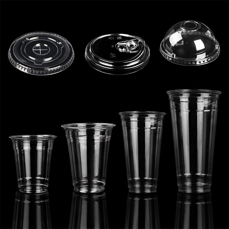 Custom Disposable Plastic Lid for 8oz 12oz 16oz Paper Cups Plastic Coffee Boba Bubble Tea Cup Lid