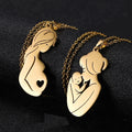 Mom Baby Child Kid Mother Day Necklace 18K Gold Plated 316 Stainless Steel Jewelry Chain Necklaces Gift for Family Love Jewelry