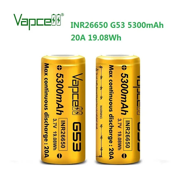 Lithium Ion 26650 Rechargeable Battery 3.7V 26650 5300mAh 20A Cell for Battery Pack