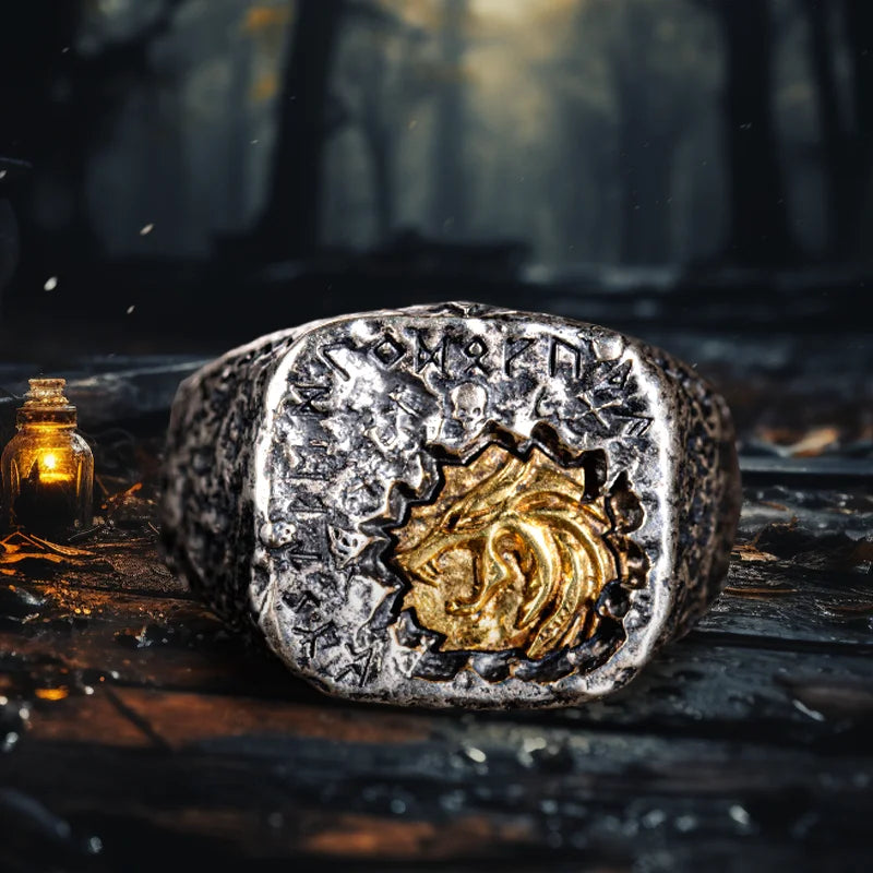 925 Sterling Silver Fenrir Wolf Ring Men Viking Norse Beast Signet Ring Retro Punk Tail Wrap Jewelry Wholesale Custom