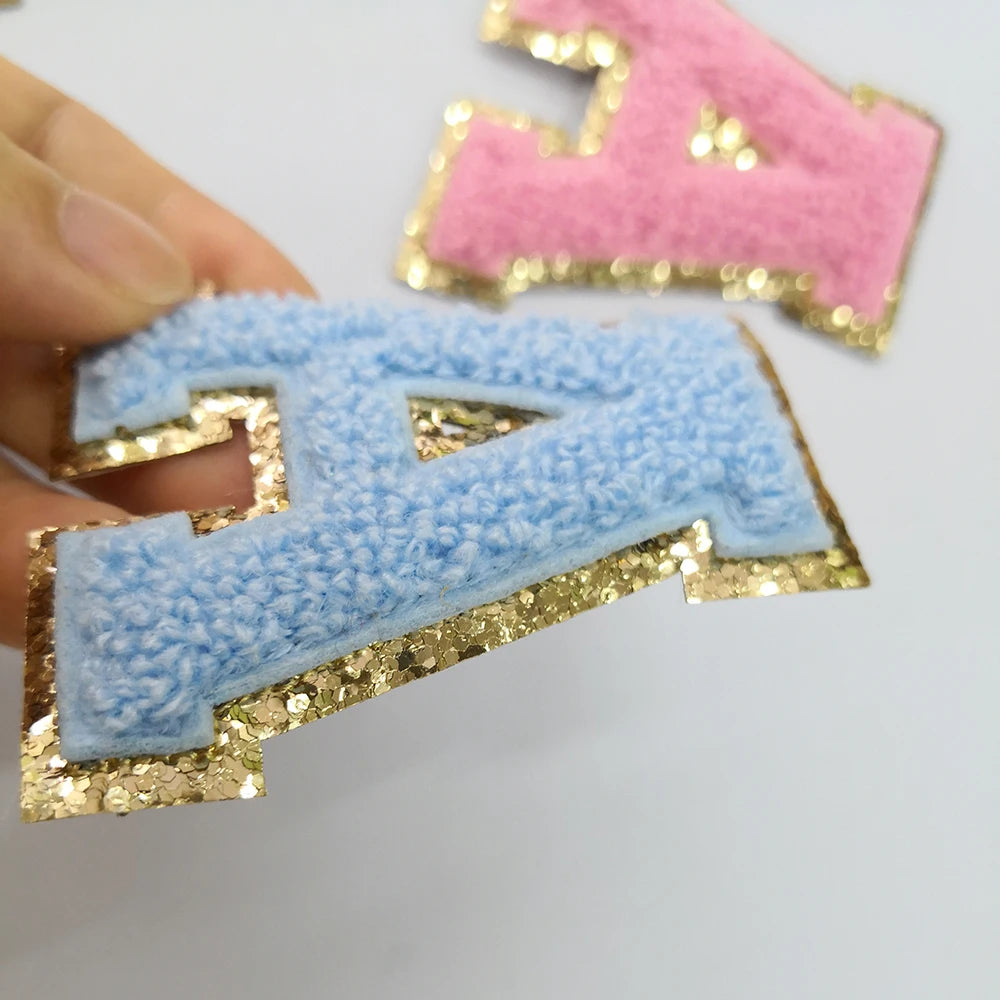 Custom Multitudinous Clothes Embroidery Patch Iron on Logo Glitter Chenille Letters