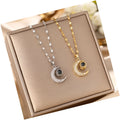 DAIHE New Arrived Star Moon Pendant Women Plated 18k Gold 316l Stainless Steel I Love You a Hundred Languages Necklace