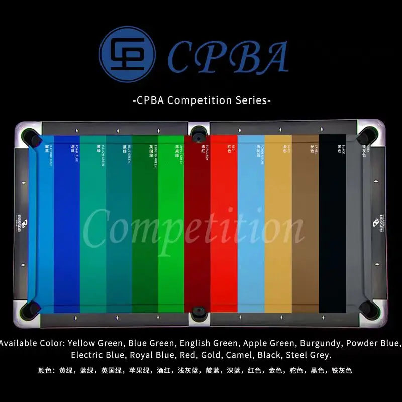 CPBA COMPETITION Pool Table Felt for Standard 8 Feet Billiard Table Cloth Felt with 6 Cushion Cloth Strips MegaBDM