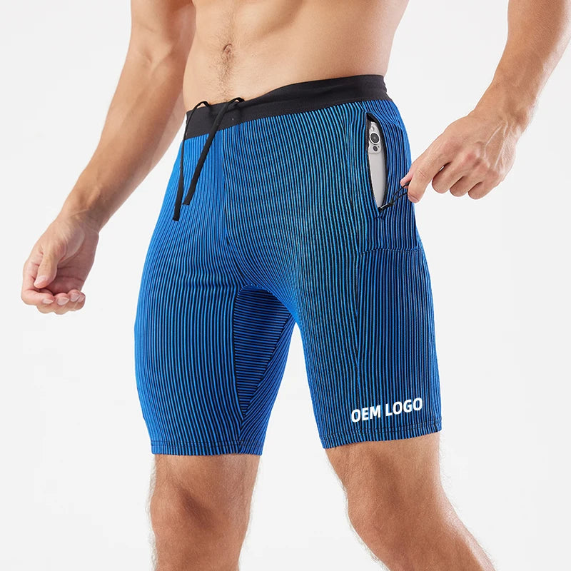Wholesale Custom Athletic Fitness Compression Shorts Spandex Men's Women's Training Run Shorts Sporty Mid Waist Solid Elastic