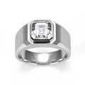 Custom Jewelry MSR-1023 10K Gold halo Ring Asscher Cut 2ct D VS1 Lab Grown Diamond Ring