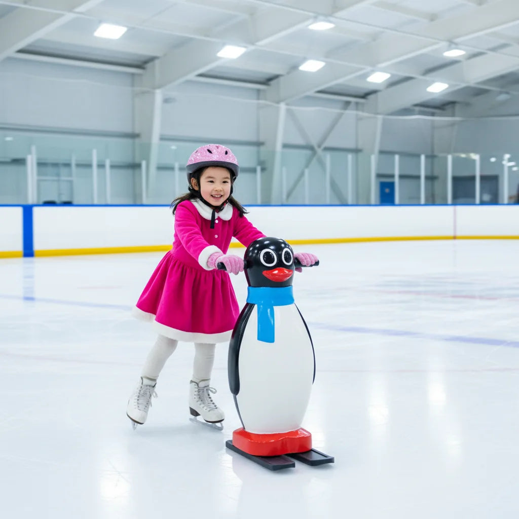 QIQU Penguin Ice Skate Pusher CE Certified Waterproof HDPE Material 100kg Capacity for Public Rinks Family Entertainment Centers
